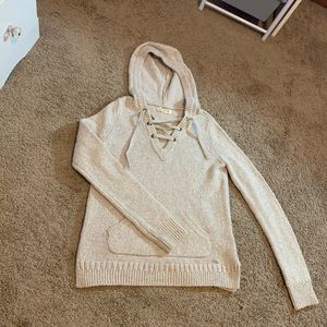 Hollister lace up hooded sweater